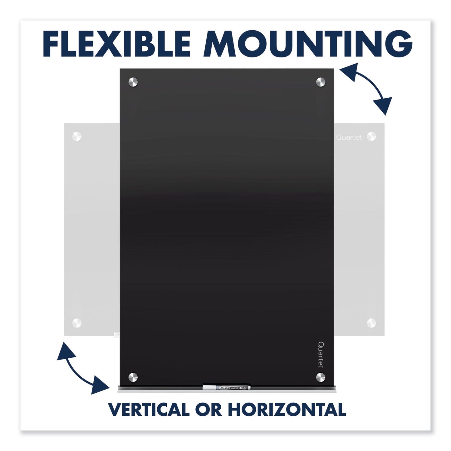 Quartet Infinity Black Glass Magnetic Marker Board, 48 x 36