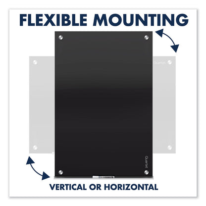 Quartet Infinity Magnetic Glass Marker Board, 36 x 24, Black