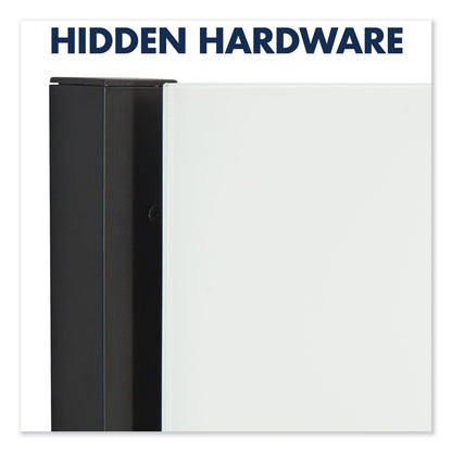 Quartet Evoque Magnetic Glass Marker Board with Black Aluminum Frame, 74 x 42, White