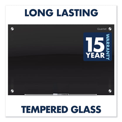 Quartet Infinity Black Glass Magnetic Marker Board, 48 x 36
