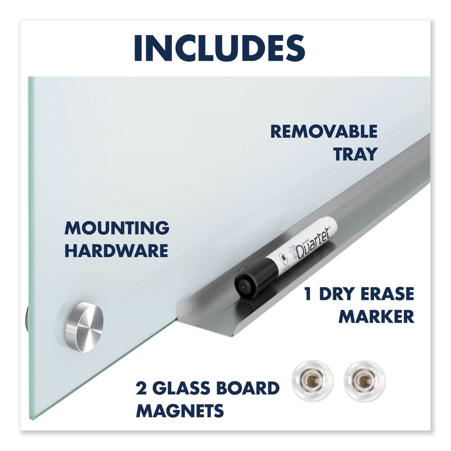 Quartet Infinity Magnetic Glass Marker Board, 72 x 48, White