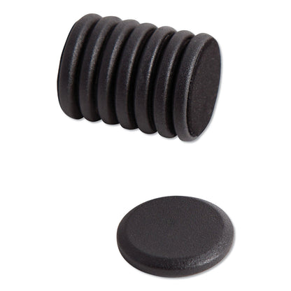 U Brands High Energy Magnets, Circle, Black, 1.25" Diameter, 8/Pack