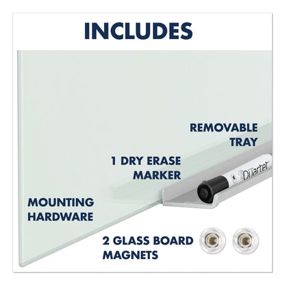 Quartet InvisaMount Magnetic Glass Marker Board, Frameless, 85" x 48", White Surface