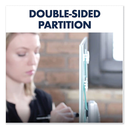 Quartet Desktop Magnetic Glass Dry-Erase Panel, 23" x 17", White