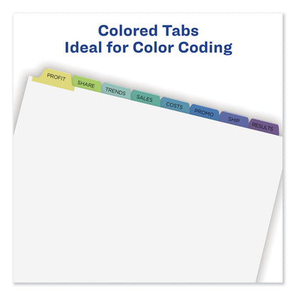 Avery Print and Apply Index Maker Clear Label Dividers, 8-Tab, Color Tabs, 11 x 8.5, White, Contemporary Color Tabs, 5 Sets
