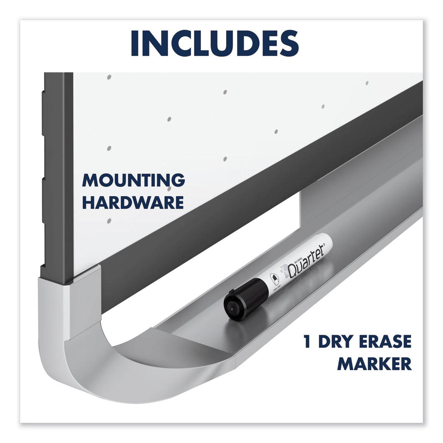 Quartet Prestige 2 Magnetic Total Erase Whiteboard, 48 x 36, Graphite Frame