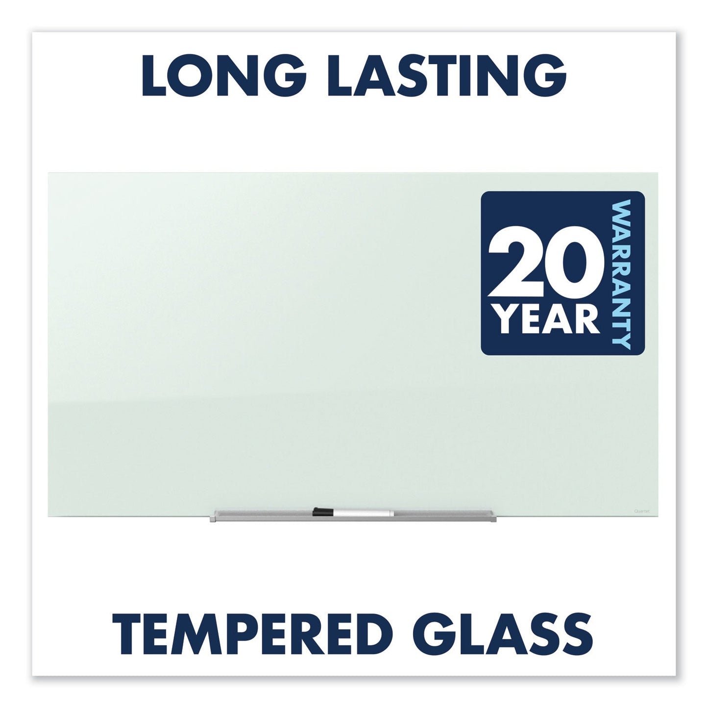 Quartet InvisaMount Magnetic Glass Marker Board, Frameless, 85" x 48", White Surface