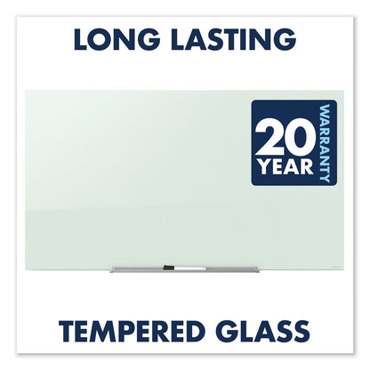 Quartet InvisaMount Magnetic Glass Marker Board, Frameless, 85" x 48", White Surface