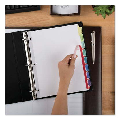 Avery Print and Apply Index Maker Clear Label Dividers, 8-Tab, Color Tabs, 11 x 8.5, White, Contemporary Color Tabs, 25 Sets