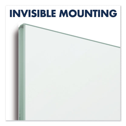 Quartet InvisaMount Magnetic Glass Marker Board, Frameless, 85" x 48", White Surface