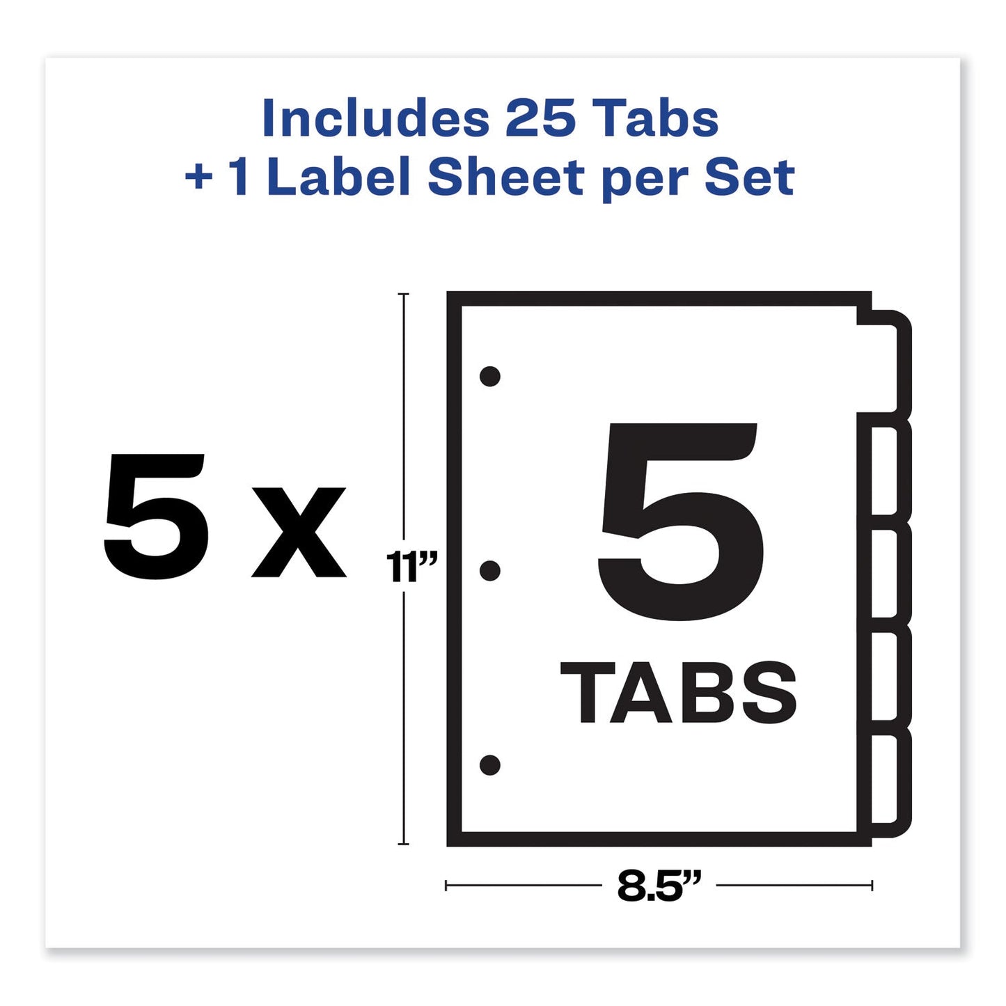 Avery Print and Apply Index Maker Clear Label Dividers, 5-Tab, Color Tabs, 11 x 8.5, White, Contemporary Color Tabs, 5 Sets