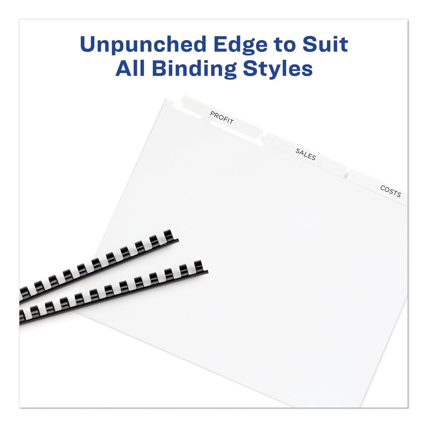 Avery Print and Apply Index Maker Clear Label Unpunched Dividers, 3-Tab, 11 x 8.5, White, 5 Sets