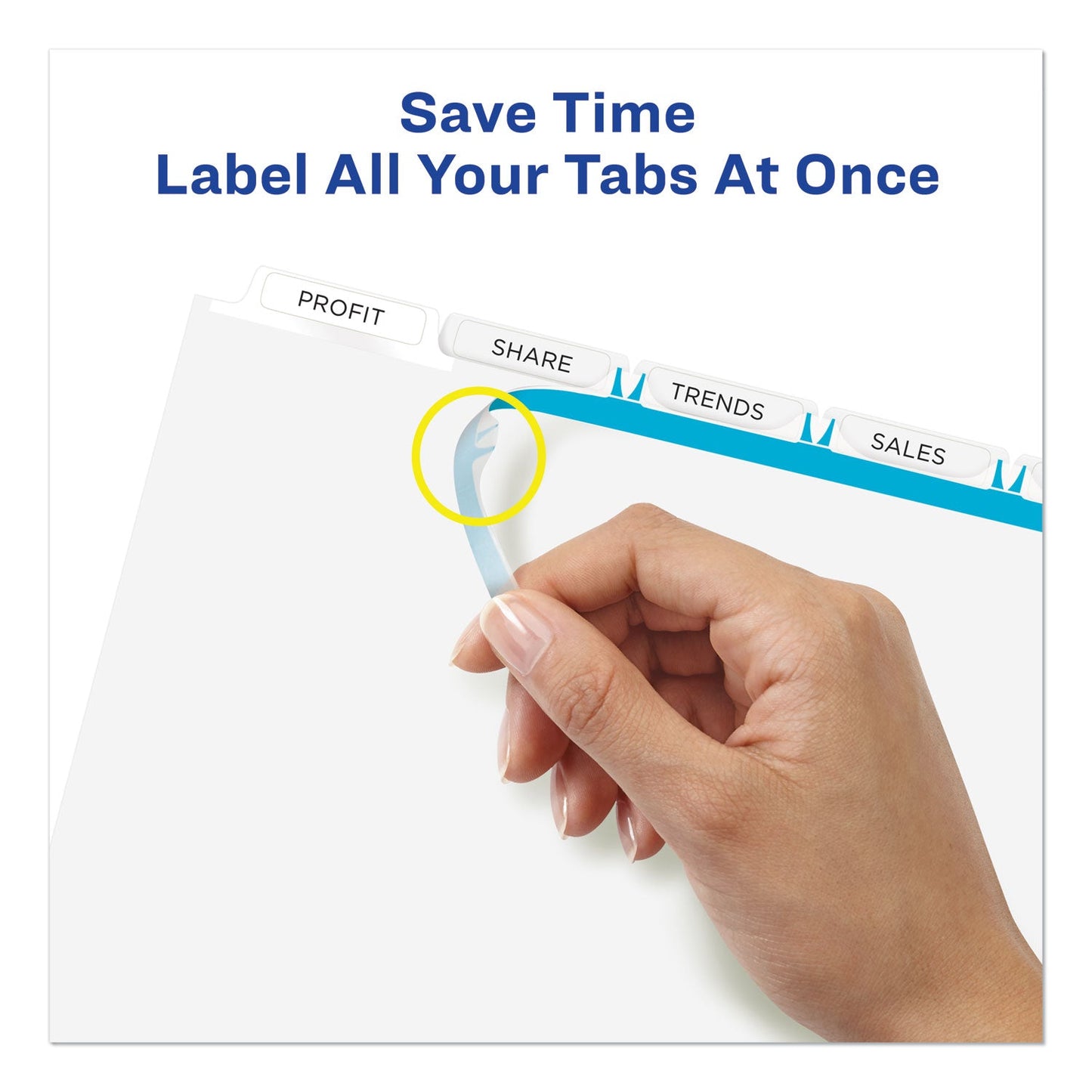 Avery Print and Apply Index Maker Clear Label Dividers, 5-Tab, White Tabs, 11 x 8.5, White, 50 Sets