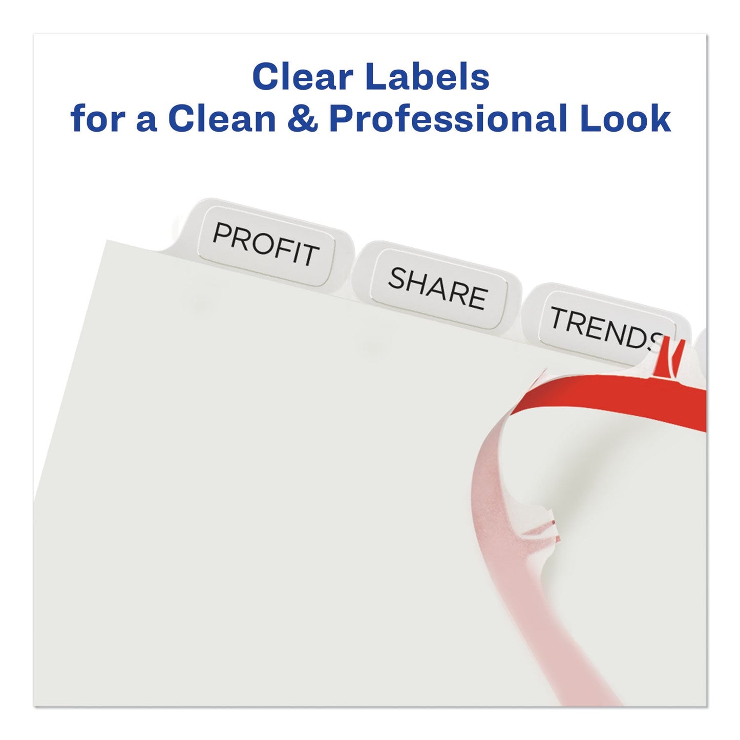 Avery Print and Apply Index Maker Clear Label Dividers, 8-Tab, 11 x 8.5, White, 5 Sets