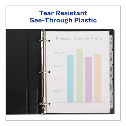 Avery Print and Apply Index Maker Clear Label Plastic Dividers w/Printable Label Strip, 8-Tab, 11 x 8.5, Frosted Clear Tabs, 1 Set