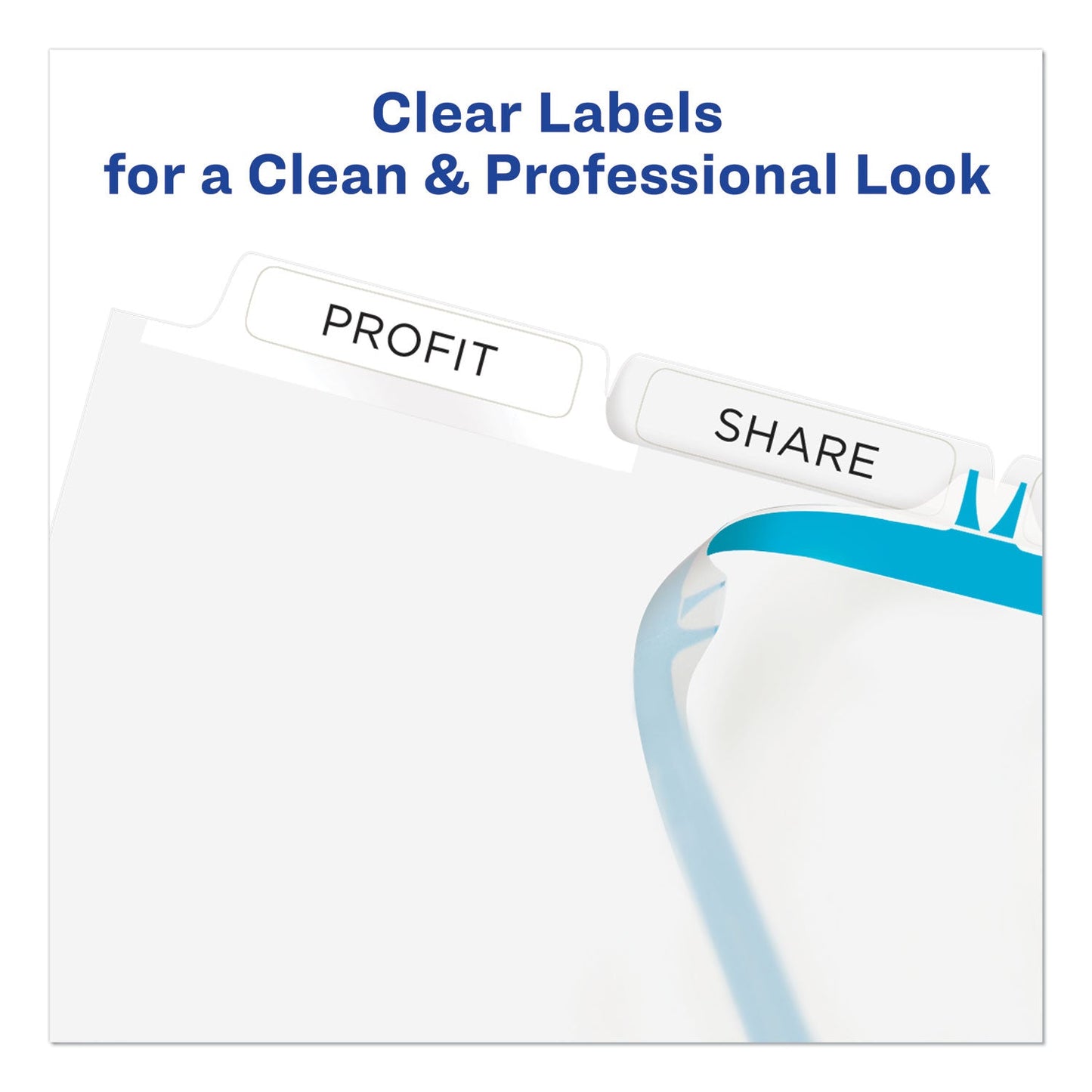 Avery Print and Apply Index Maker Clear Label Dividers, Extra Wide Tab, 5-Tab, White Tabs, 11.25 x 9.25, White, 1 Set