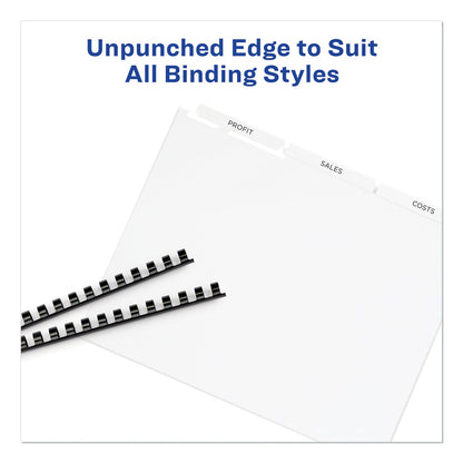 Avery Print and Apply Index Maker Clear Label Unpunched Dividers, 3-Tab, 11 x 8.5, White, 25 Sets