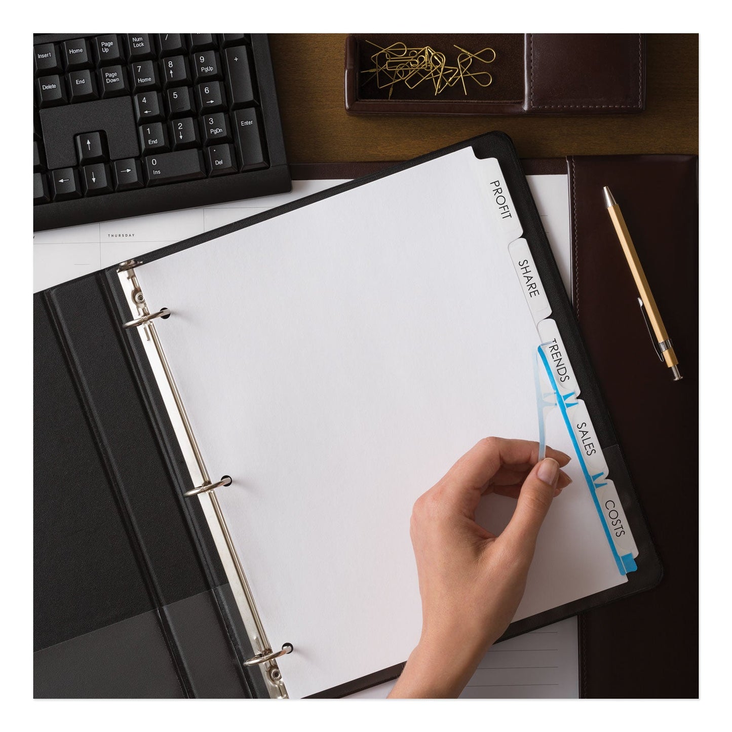 Avery Print and Apply Index Maker Clear Label Dividers, 5-Tab, White Tabs, 11 x 8.5, White, 50 Sets
