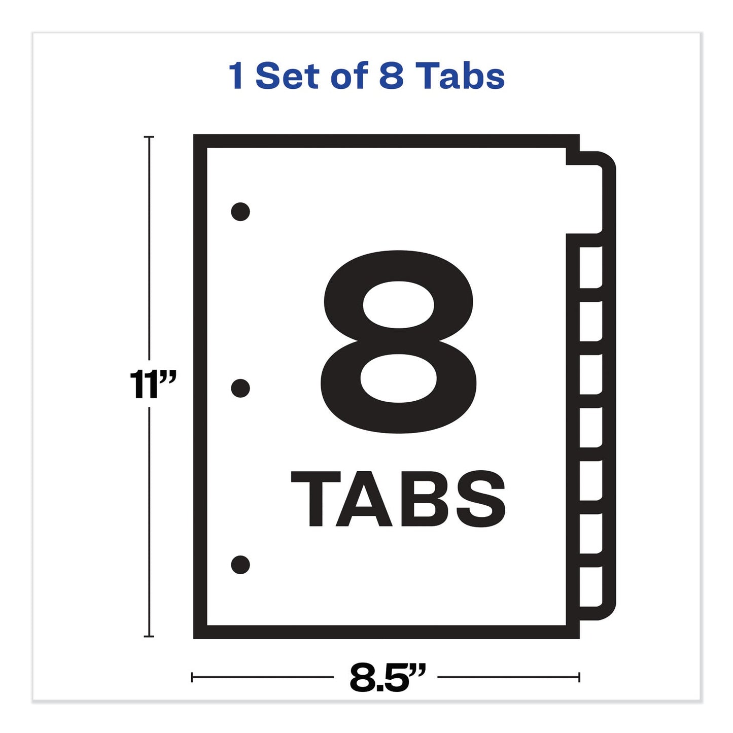 Avery Print and Apply Index Maker Clear Label Plastic Dividers with Printable Label Strip, 8-Tab, 11 x 8.5, Assorted Tabs, 1 Set