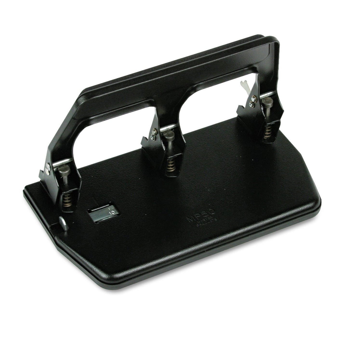 Master 40-Sheet Heavy-Duty Three-Hole Punch with Gel Padded Handle, 9/32" Holes, Black