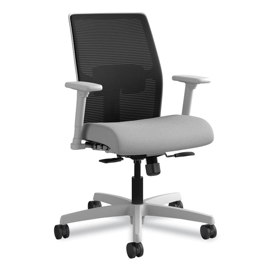 HON Ignition 2.0 4-Way Stretch Low-Back Mesh Task Chair, Supports Up to 300 lb, Frost Seat, Charcoal Back, Titanium Base
