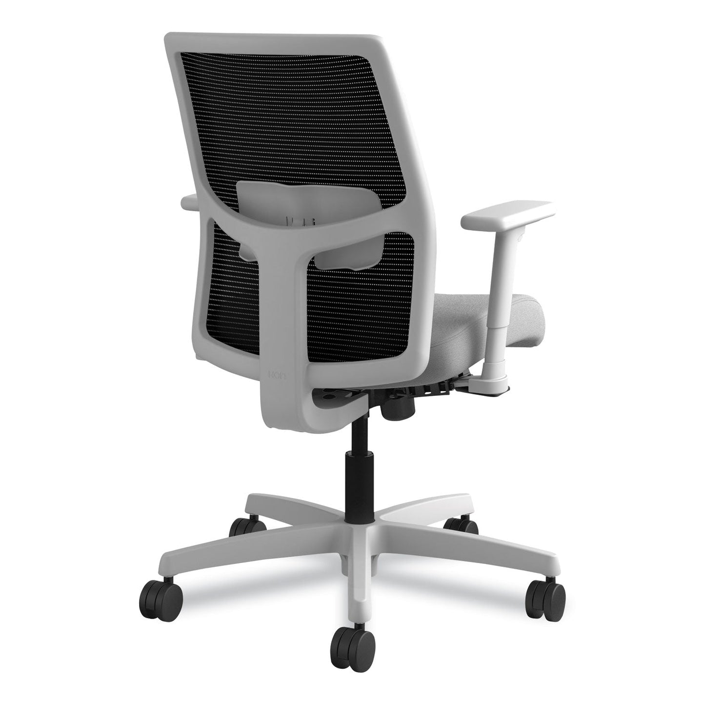 HON Ignition 2.0 4-Way Stretch Low-Back Mesh Task Chair, Supports Up to 300 lb, Frost Seat, Charcoal Back, Titanium Base