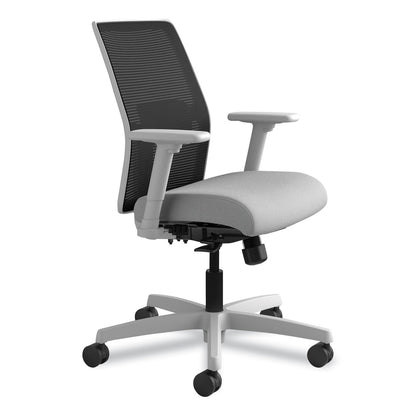 HON Ignition 2.0 4-Way Stretch Low-Back Mesh Task Chair, Supports Up to 300 lb, Frost Seat, Charcoal Back, Titanium Base