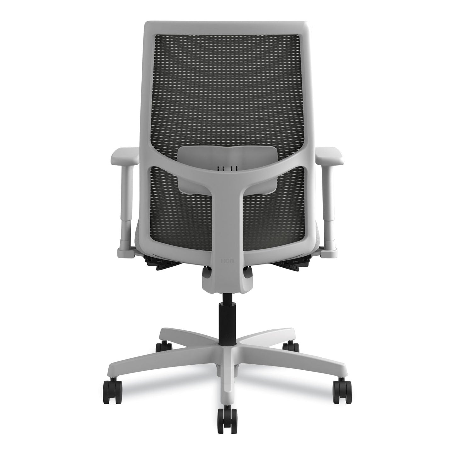HON Ignition 2.0 4-Way Stretch Mid-Back Mesh Task Chair, Supports Up to 300 lb, Frost Seat, Charcoal Back, Titanium Base
