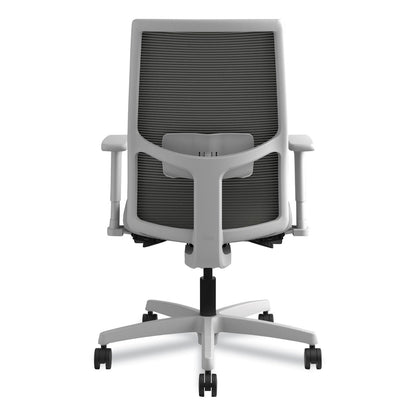 HON Ignition 2.0 4-Way Stretch Mid-Back Mesh Task Chair, Supports Up to 300 lb, Frost Seat, Charcoal Back, Titanium Base