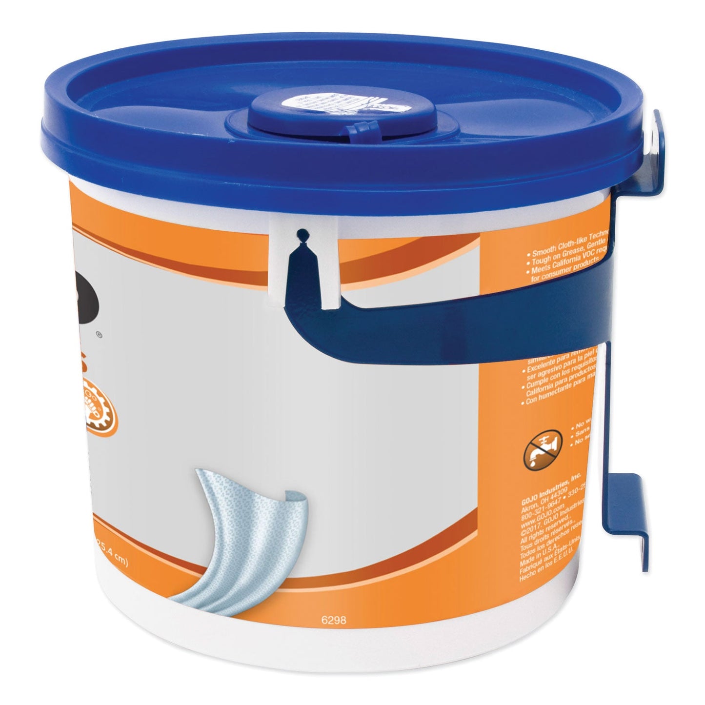 GOJO FAST TOWELS Hand Cleaning Towels, 7.75 x 11, Fresh Citrus, Blue, 130/Bucket, 4 Buckets/Carton