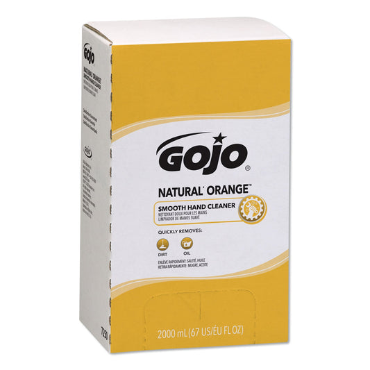 GOJO NATURAL ORANGE Smooth Lotion Hand Cleaner, Citrus Scent, 2,000 mL Bag-in-Box Refill, 4/Carton