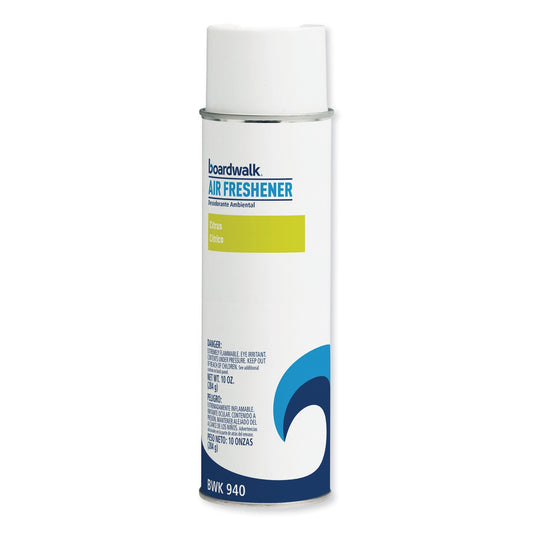 Boardwalk Citrus Air Freshener, 10 oz Aerosol Spray, 12/Carton