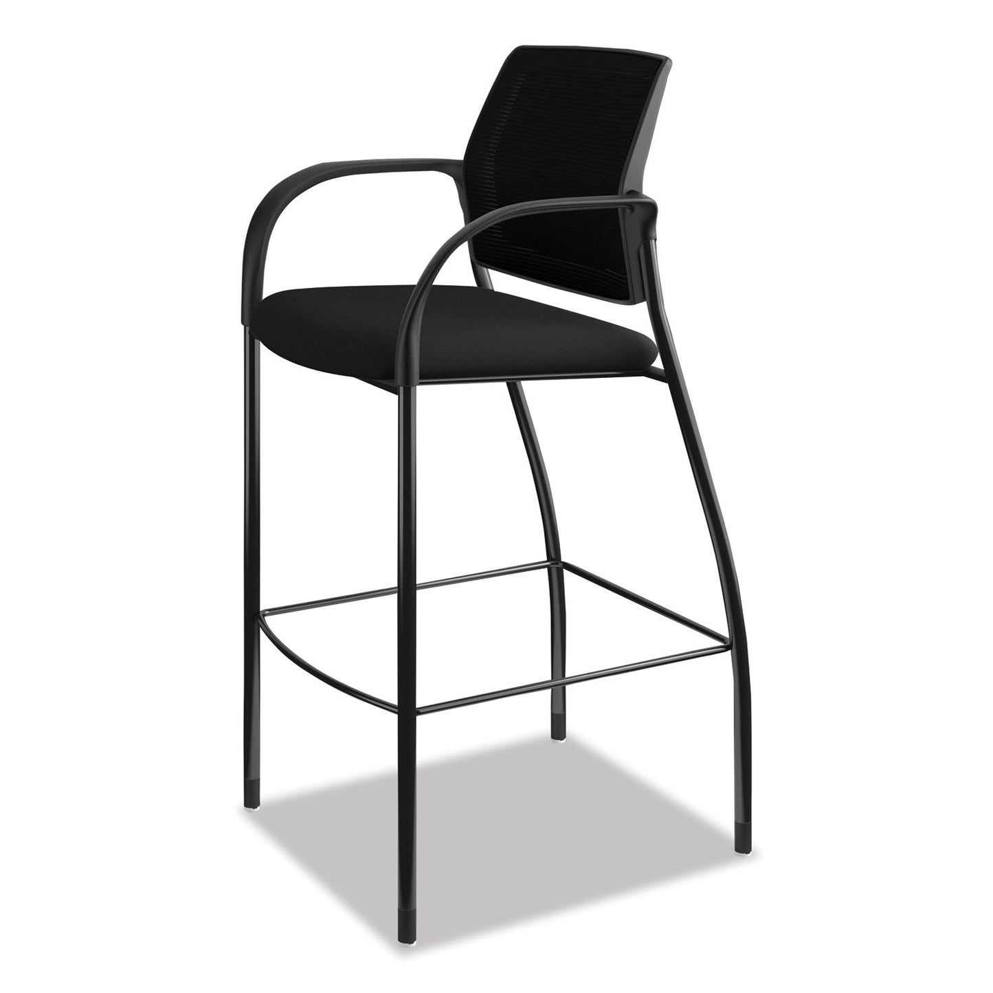 HON Ignition 2.0 Ilira-Stretch Mesh Back Cafe Height Stool, Supports Up to 300 lb, 31" Seat Height, Black