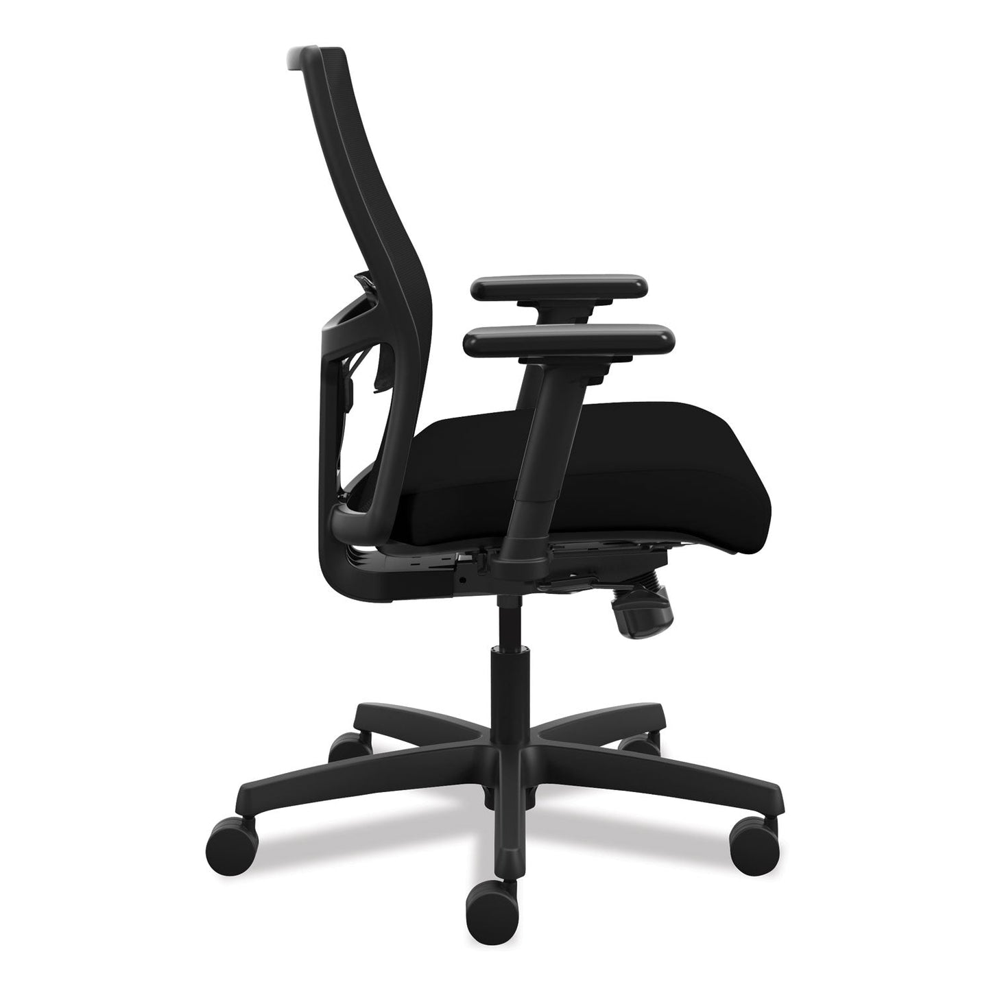 HON Ignition 2.0 4-Way Stretch Low-Back Mesh Task Chair, Supports Up to 300 lb, 16.75" to 21.25" Seat Height, Black
