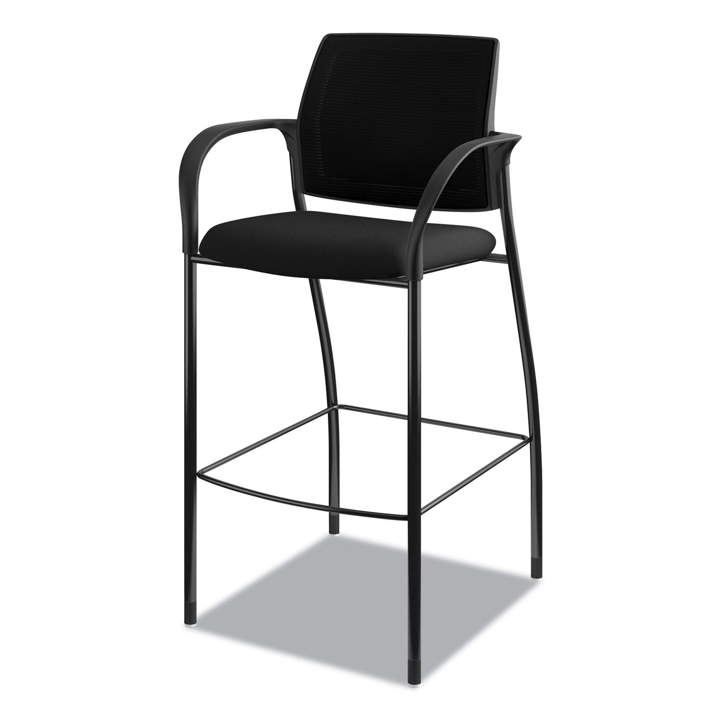 HON Ignition 2.0 Ilira-Stretch Mesh Back Cafe Height Stool, Supports Up to 300 lb, 31" Seat Height, Black