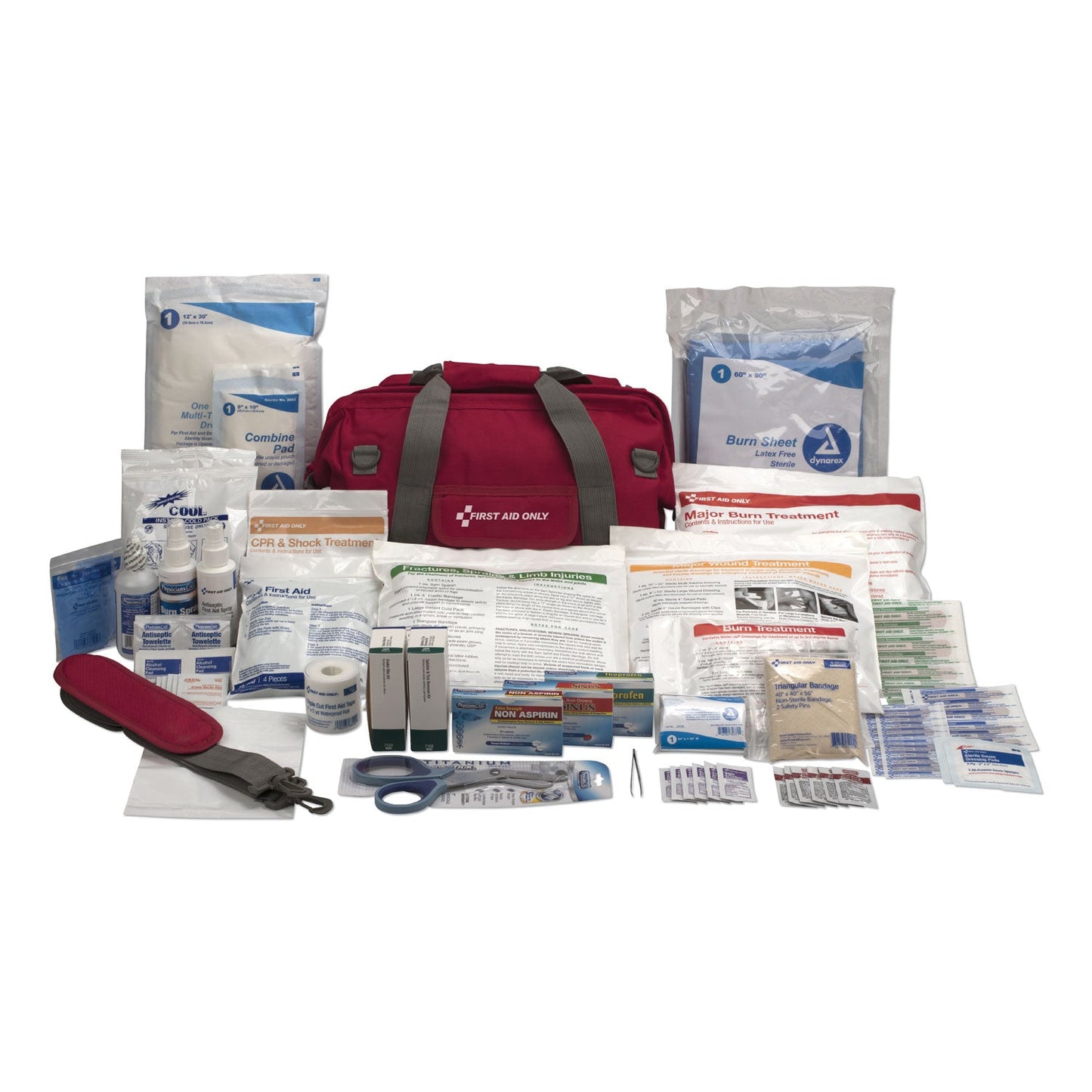 First Aid Only All Terrain First Aid Kit, 112 Pieces, Ballistic Nylon, Red