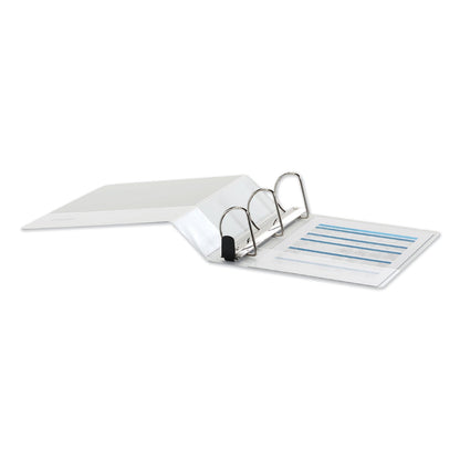 Universal Deluxe Easy-to-Open D-Ring View Binder, 3 Rings, 3" Capacity, 11 x 8.5, White