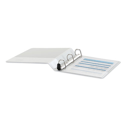 Universal Deluxe Easy-to-Open D-Ring View Binder, 3 Rings, 1.5" Capacity, 11 x 8.5, White
