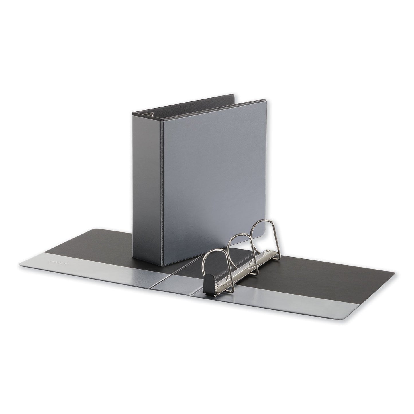 Universal Deluxe Easy-to-Open D-Ring View Binder, 3 Rings, 3" Capacity, 11 x 8.5, Black