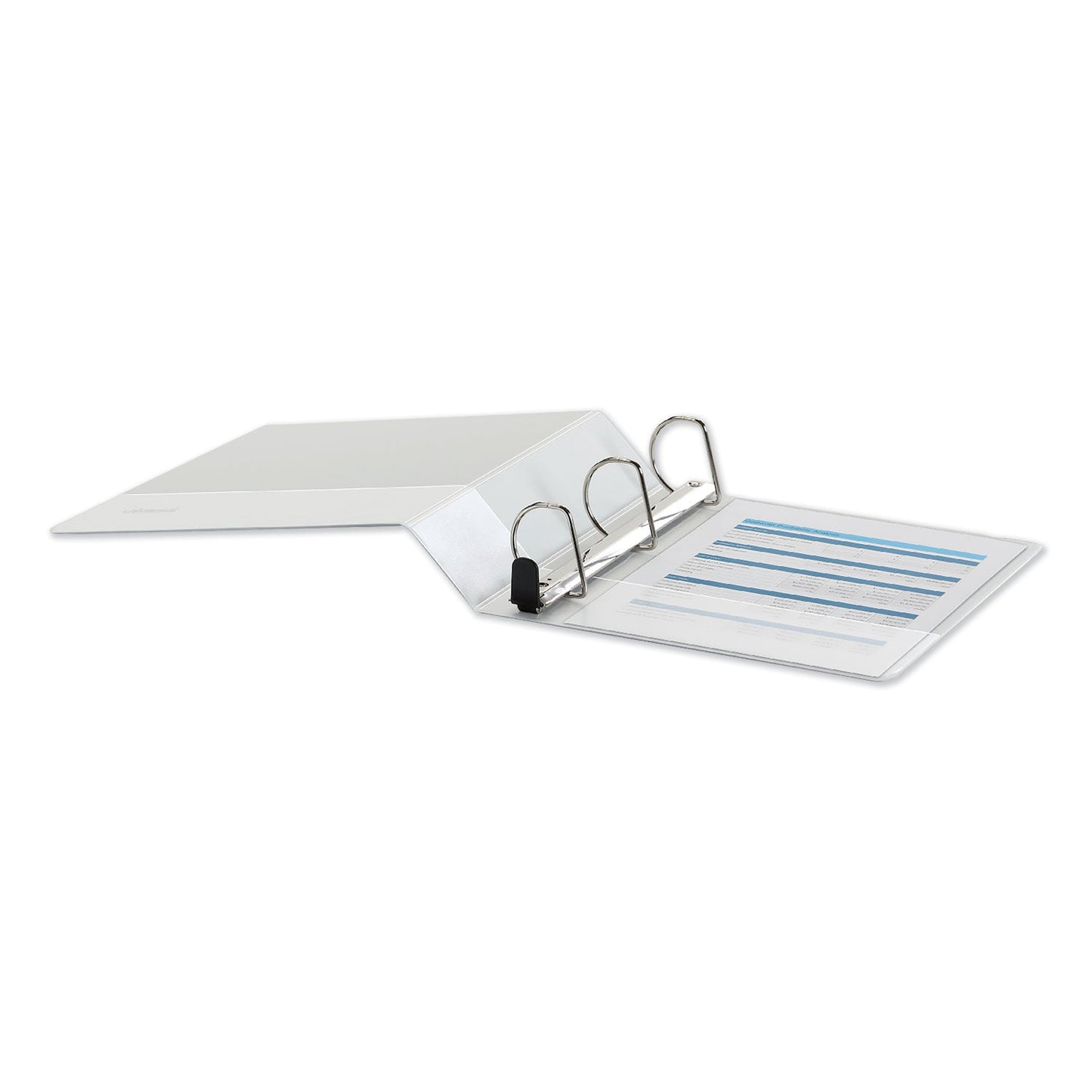 Universal Deluxe Easy-to-Open D-Ring View Binder, 3 Rings, 2" Capacity, 11 x 8.5, White