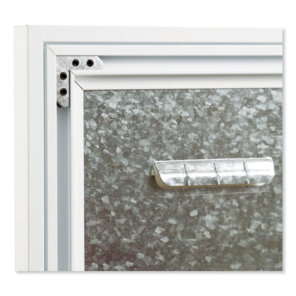 U Brands 3N1 Magnetic Glass Dry Erase Combo Board, 35 x 14.25, Week View, White Surface and Frame