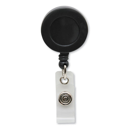 SICURIX Swivel-Style Spring-Clip ID Card Reel, 30" Extension, Black