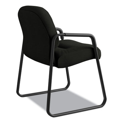 HON Pillow-Soft 2090 Series Guest Arm Chair, Leather, 31.25" x 35.75" x 36", Black