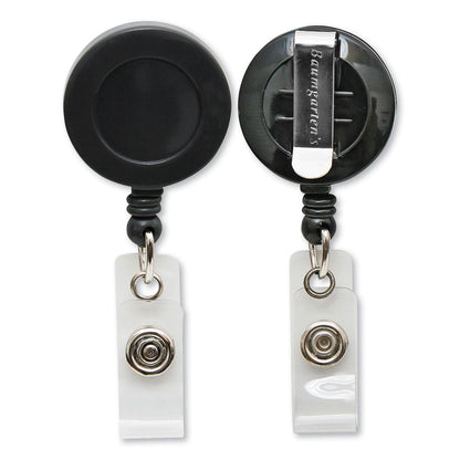 SICURIX ID Card Reel with Belt Clip, 30" Extension, Black