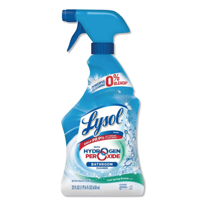 LYSOL Bathroom Cleaner with Hydrogen Peroxide, Cool Spring Breeze, 22 oz Trigger Spray Bottle, 12/Carton