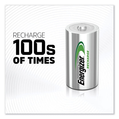 Energizer NiMH Rechargeable C Batteries, 1.2 V, 2/Pack