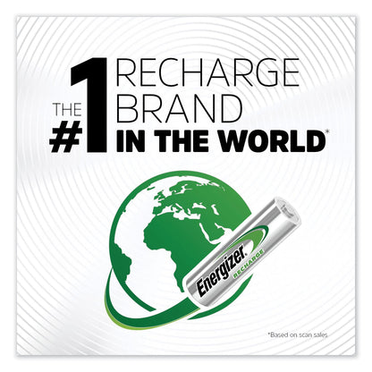Energizer NiMH Rechargeable AA Batteries, 1.2 V, 4/Pack