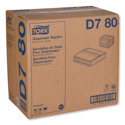Tork Universal Masterfold Dispenser Napkins, 1-Ply, 13" x 12", White, 6000/Carton