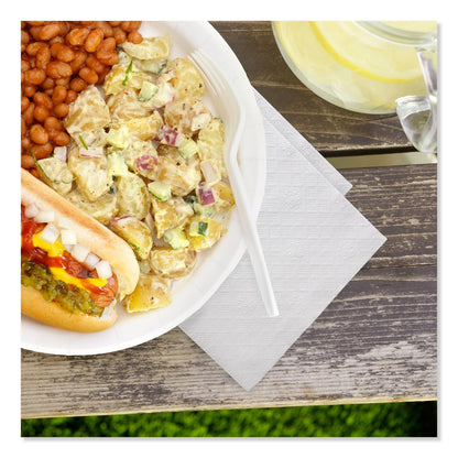 Tork Universal Luncheon Napkins, 1-Ply, 13" x 11.5", 1/4 Fold, Poly-Pack, White 6000/Carton