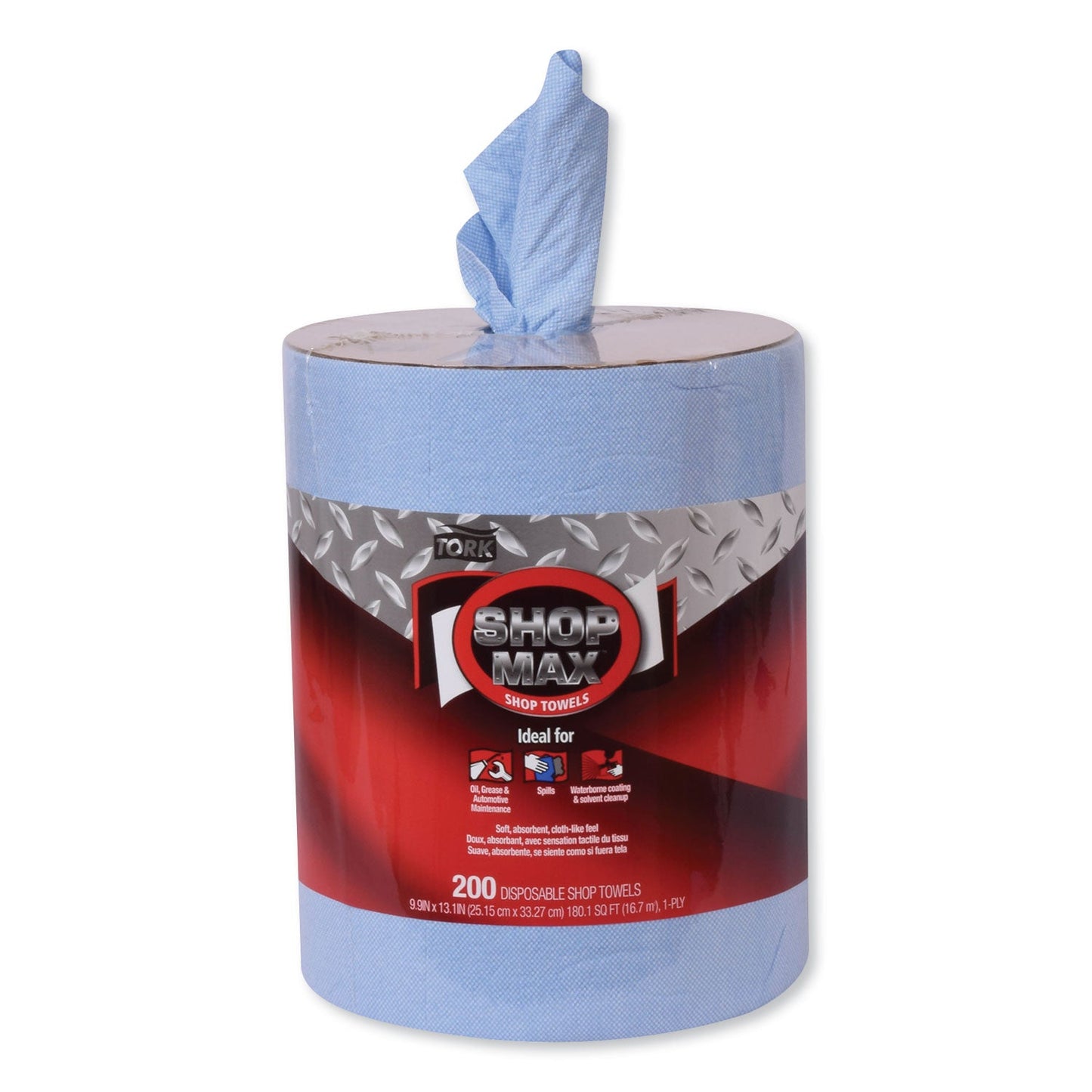 Tork Advanced ShopMax Wiper 450, Centerfeed Refill, 9.9 x 13.1, Blue, 200/Roll, 2 Rolls/Carton